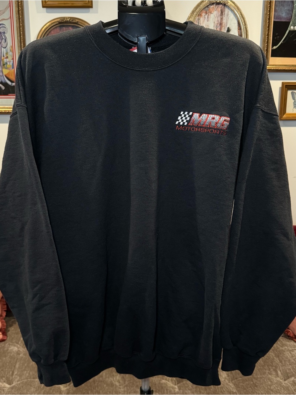 Vintage Men’s MRG Motorsports Black Crewneck Sweatshirt